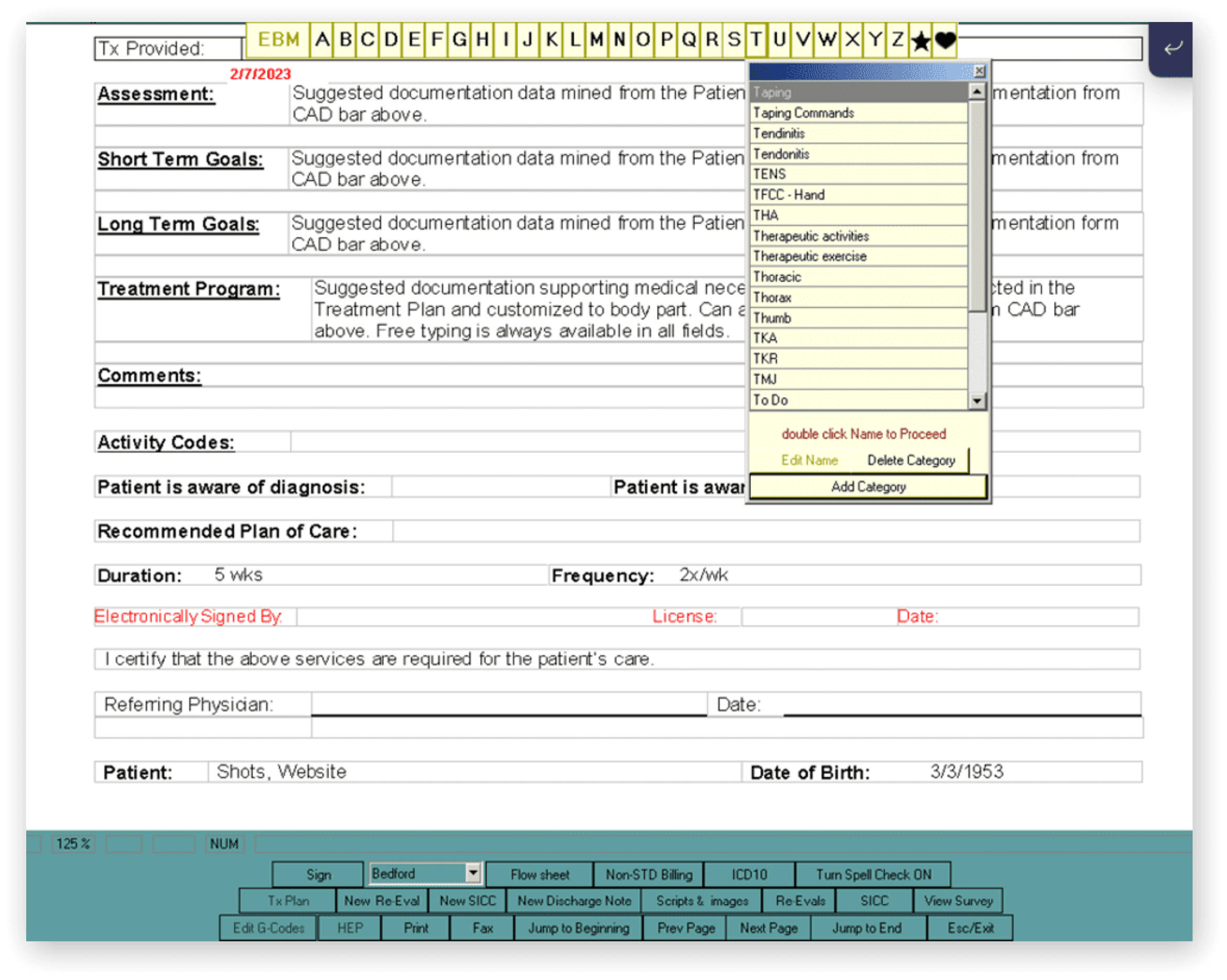 CAD (Computer Aided Documentation) For Physical Therapists