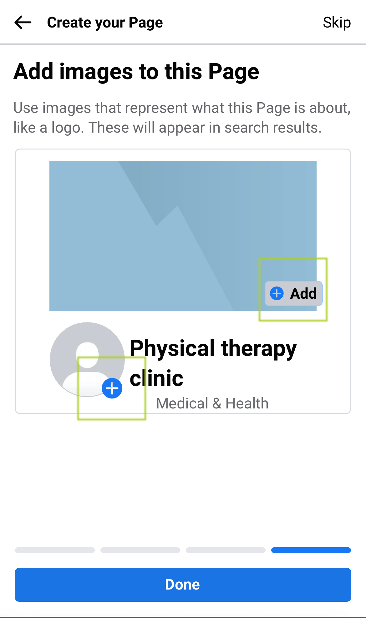 Facebook – add imagery Creating a business page on facebook