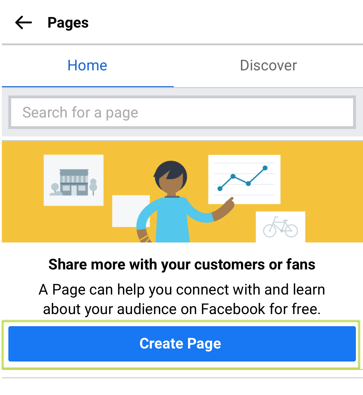 Facebook – create page Create a business page on facebook