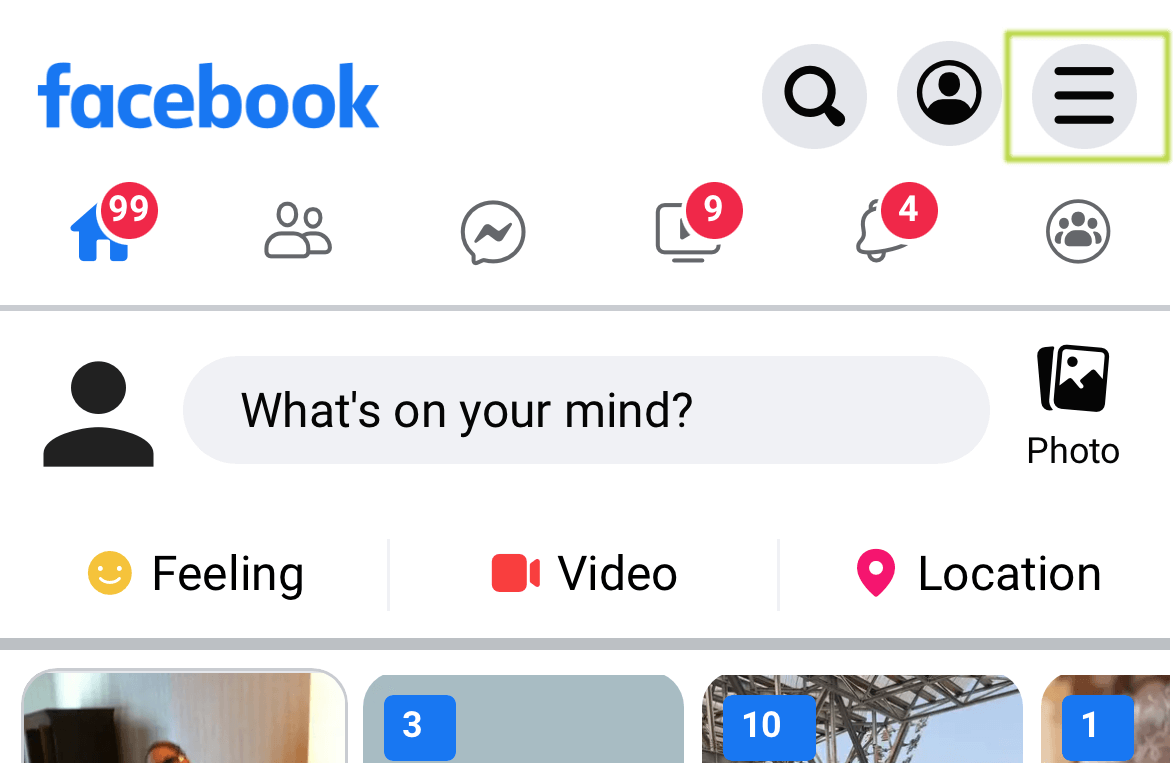 Facebook – select menu Creating a business page on facebook