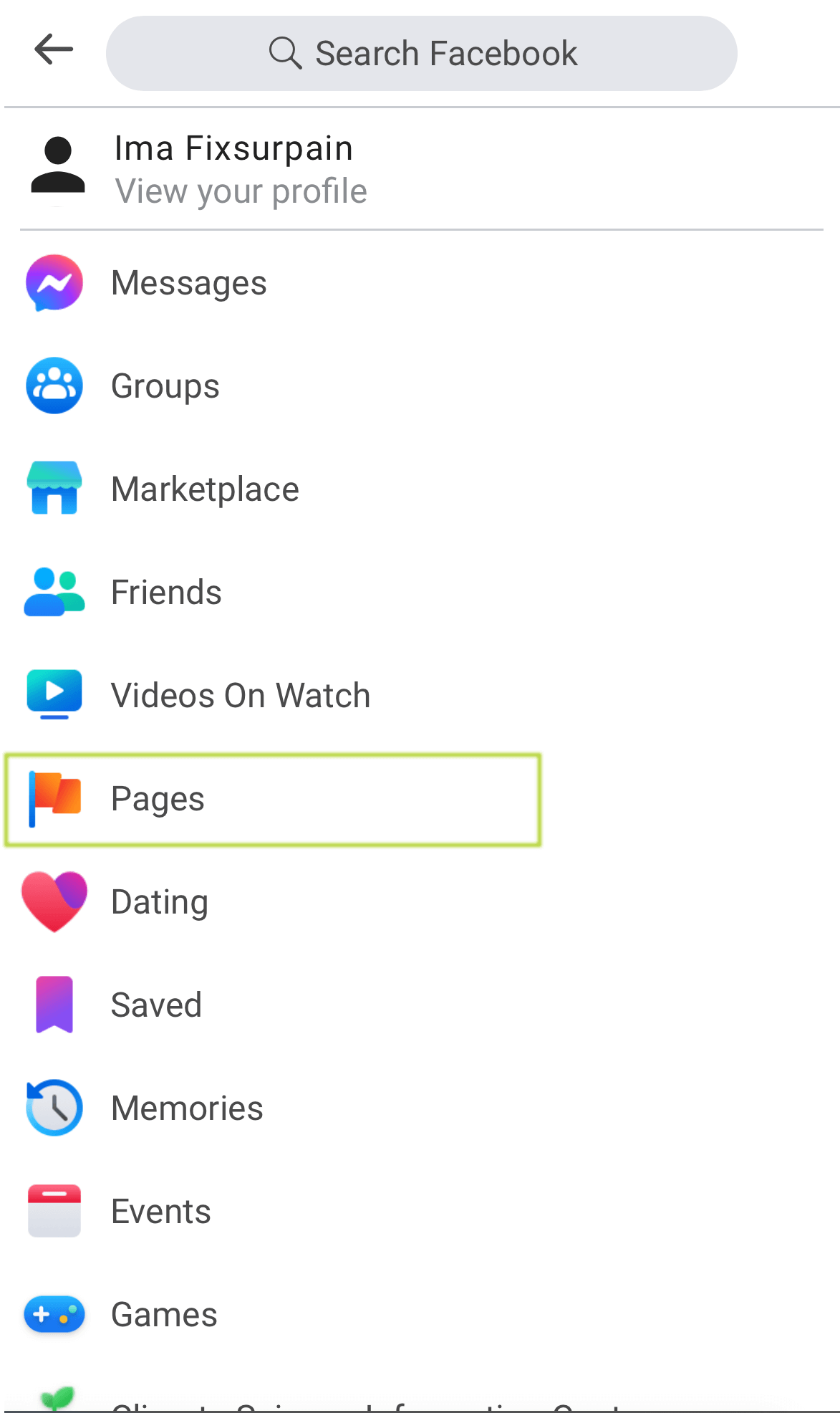 Facebook – select pages Creating a business page on facebook