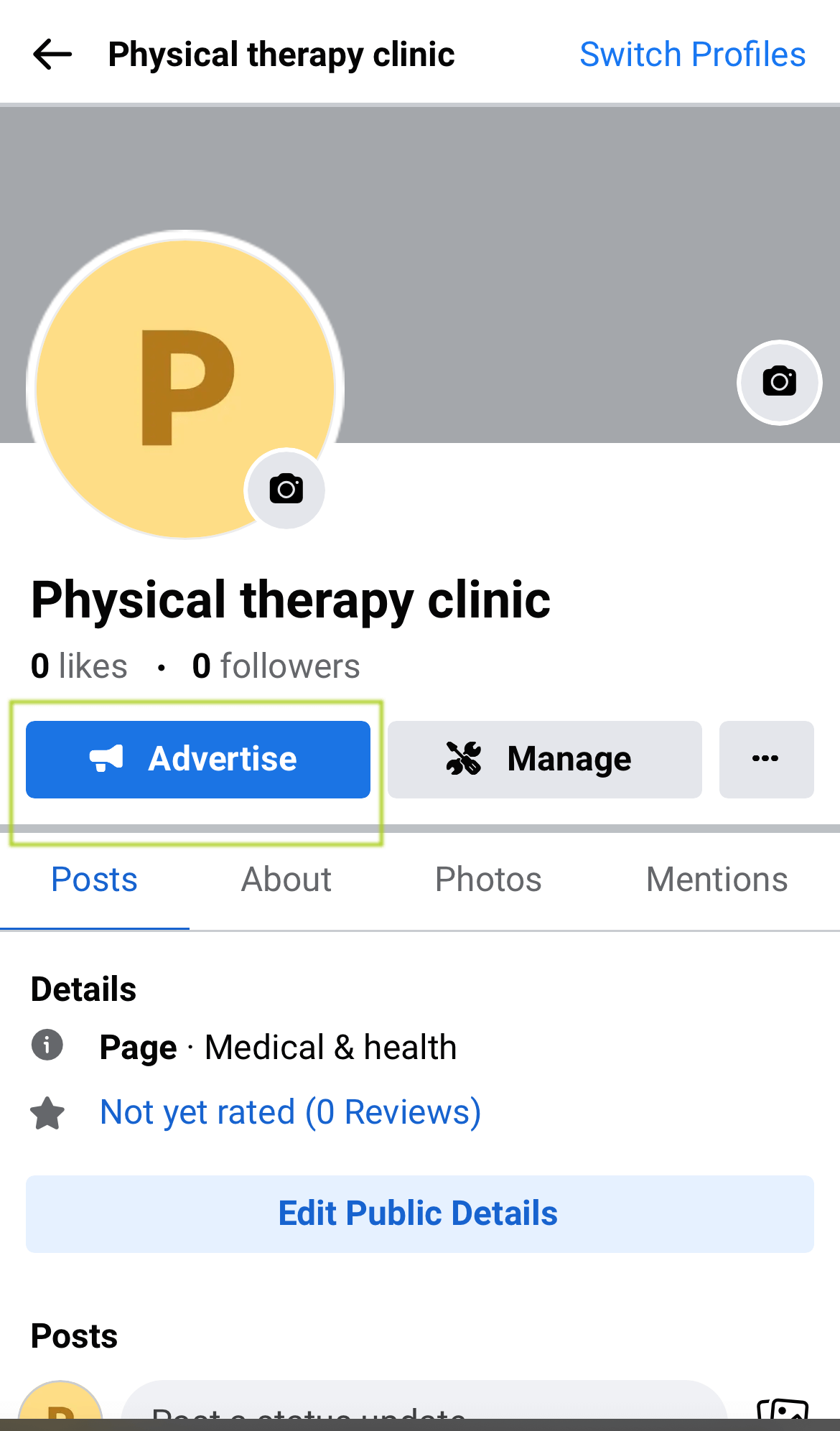 Facebook – start advertising Creating a business page on facebook