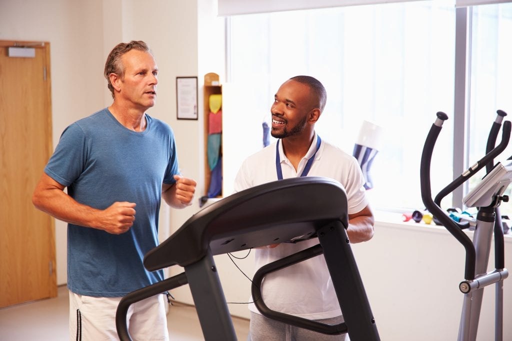Patient Using Treadmill In Hospital Physiotherapy Department Physical Therapy as a non-invasive alternative